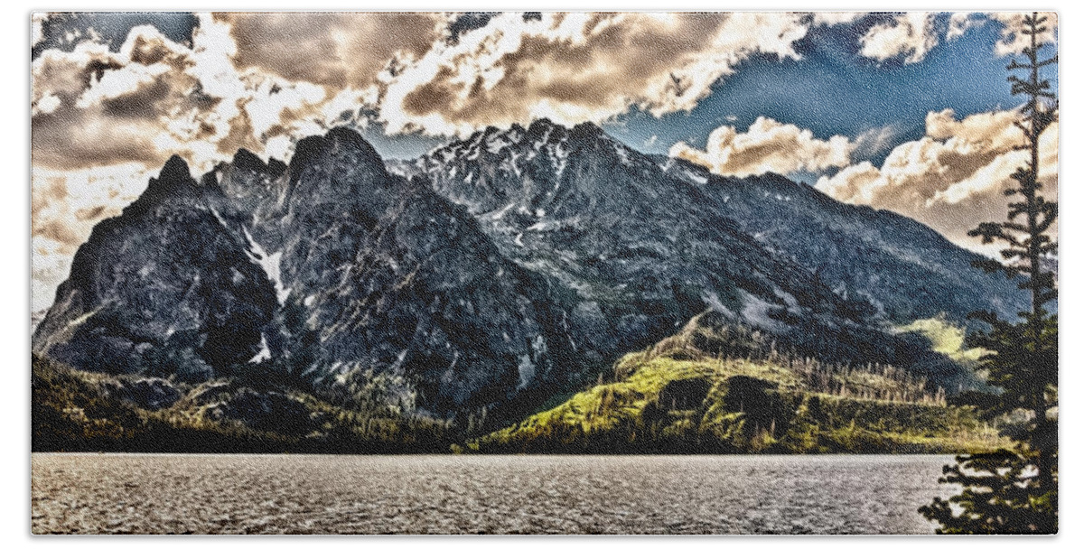 Hdr Bath Towel featuring the photograph HDR Jenny Lake #1 by John K Sampson