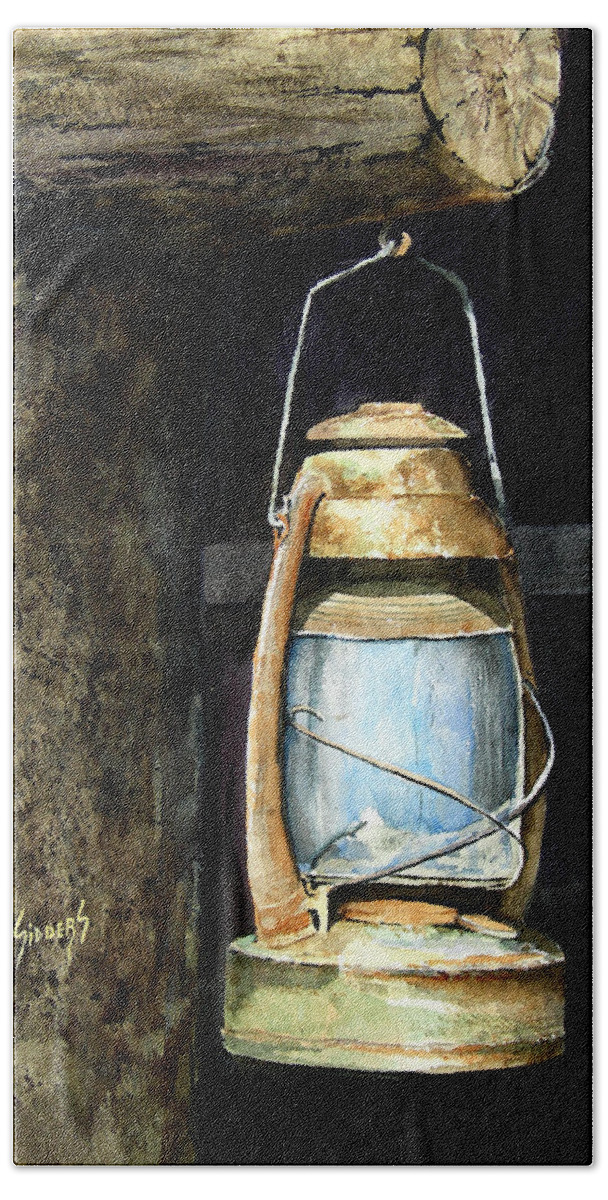 Lantern Hand Towel featuring the painting Lantern #1 by Sam Sidders