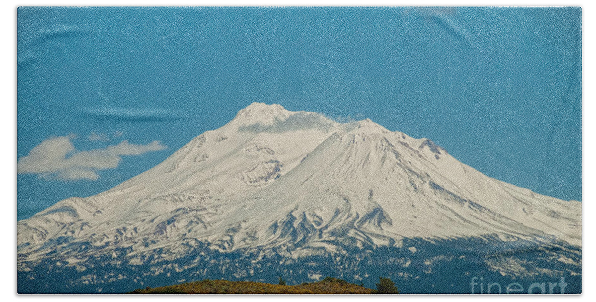 California Bath Towel featuring the digital art Mount Shasta #1 by Carol Ailles