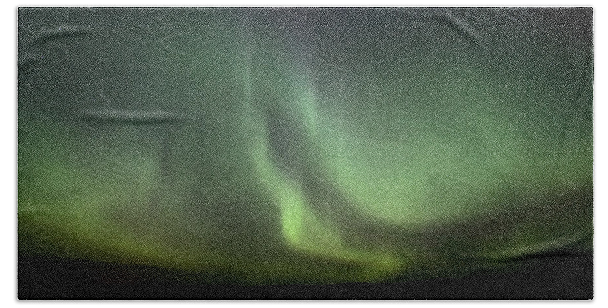Sky Hand Towel featuring the photograph Night Shot Northern Lights #1 by Mark Duffy
