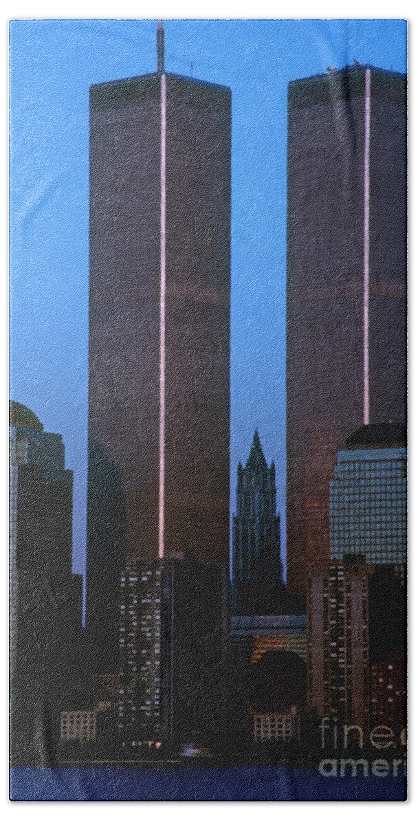 Wtc Bath Towel featuring the photograph View From Liberty Park by Mark Gilman