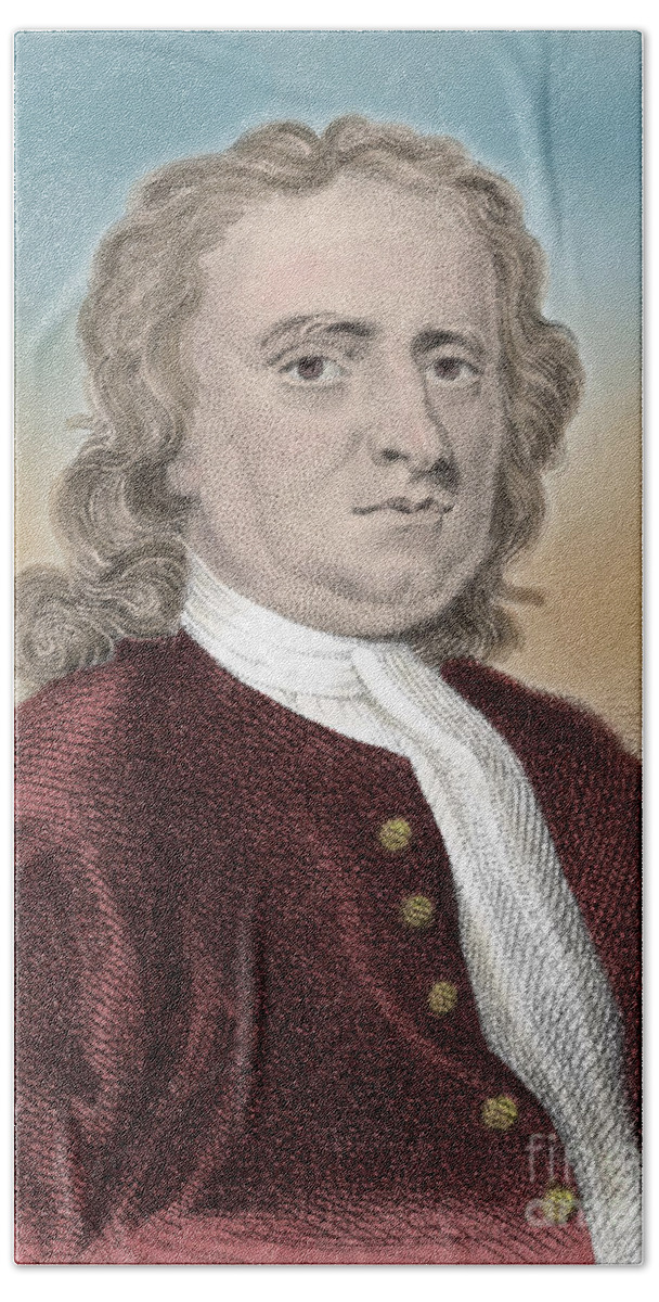 Science Hand Towel featuring the photograph Isaac Newton, English Polymath #2 by Science Source