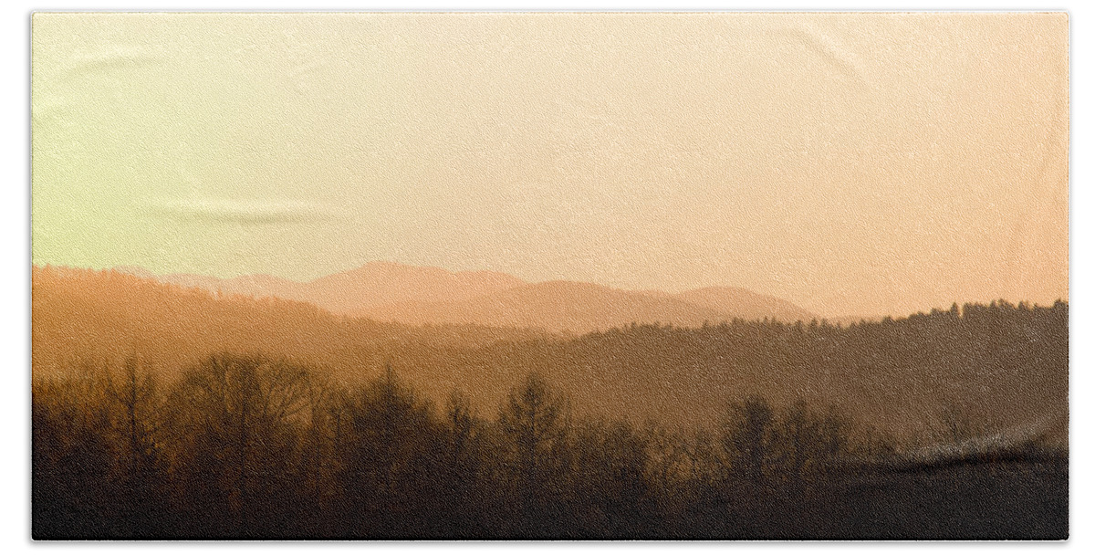 Mountains Bath Towel featuring the photograph Mountains on fire #2 by Ian Middleton