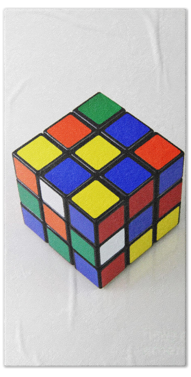 Rubik's Cube Bath Towel featuring the photograph Rubiks Cube #2 by Photo Researchers, Inc.