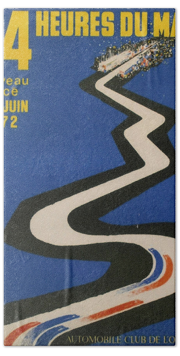 24 Hours Of Le Mans Hand Towel featuring the digital art 24 Hours of Le Mans - 1972 by Georgia Clare