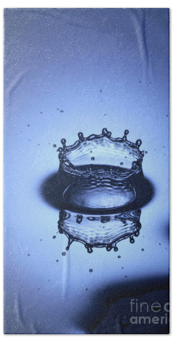 Water Bath Towel featuring the photograph Water Drop Splashes #3 by Ted Kinsman