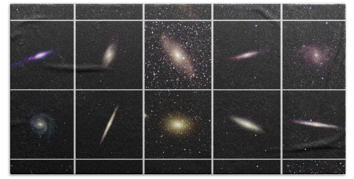 2mass Bath Towel featuring the photograph 30 Largest Galaxies, Infrared Images by 2MASS project NASA