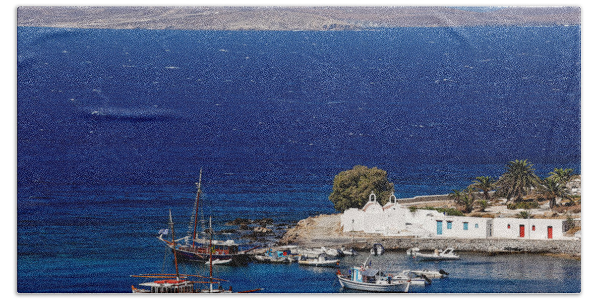 Aegean Hand Towel featuring the photograph Mykonos - Greece #4 by Constantinos Iliopoulos