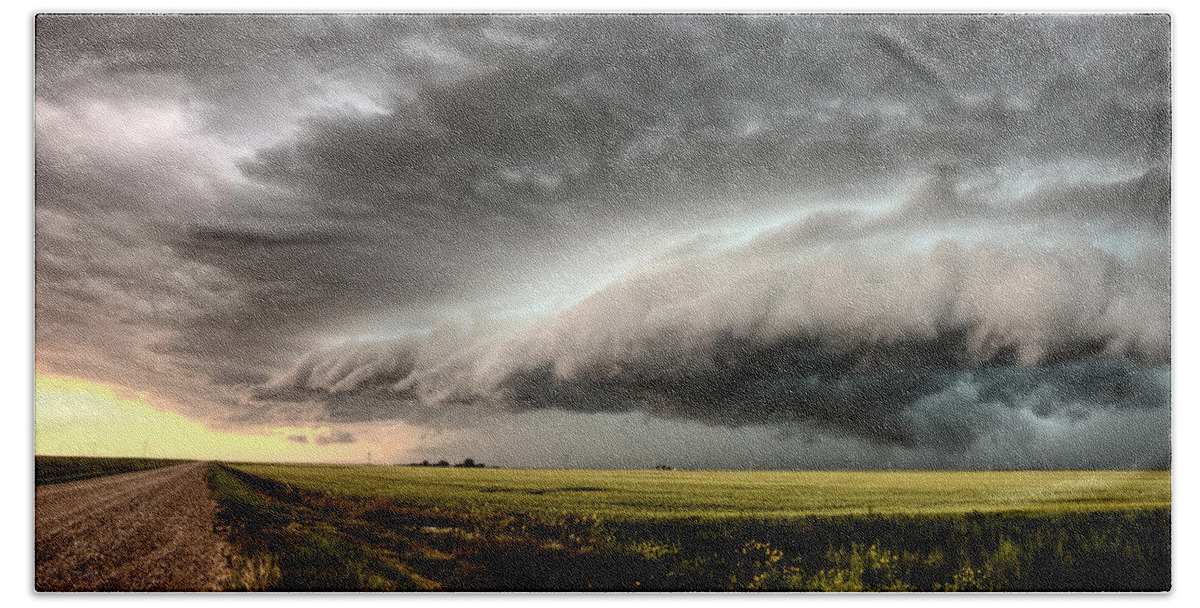 Storm Bath Towel featuring the photograph Storm Clouds Saskatchewan #44 by Mark Duffy