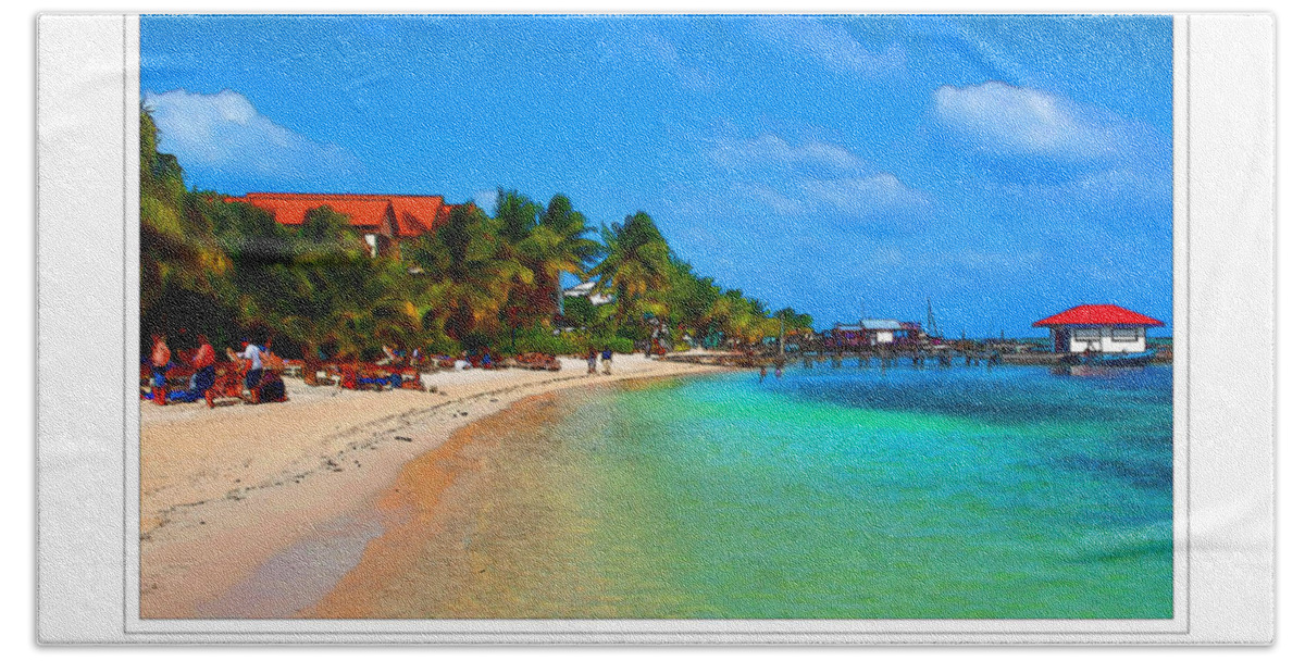 Ambergris Hand Towel featuring the photograph Ambergris Caye Belize by Brandon Bourdages