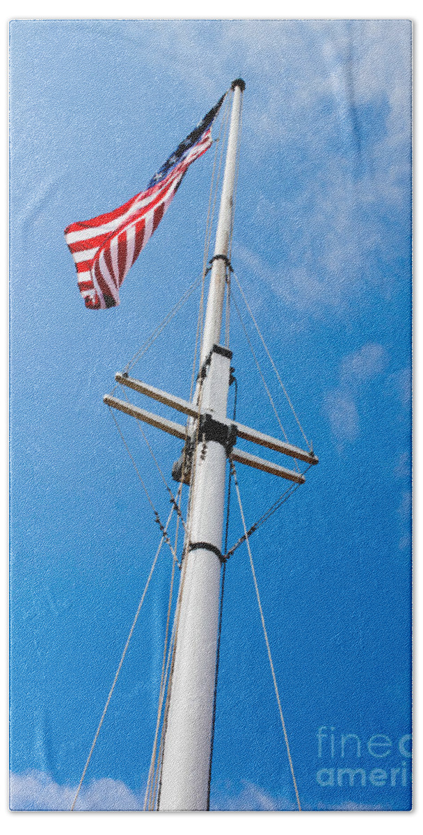 Baltimore Bath Towel featuring the photograph American Flag in Fort McHenry Baltimore Maryland by Thomas Marchessault