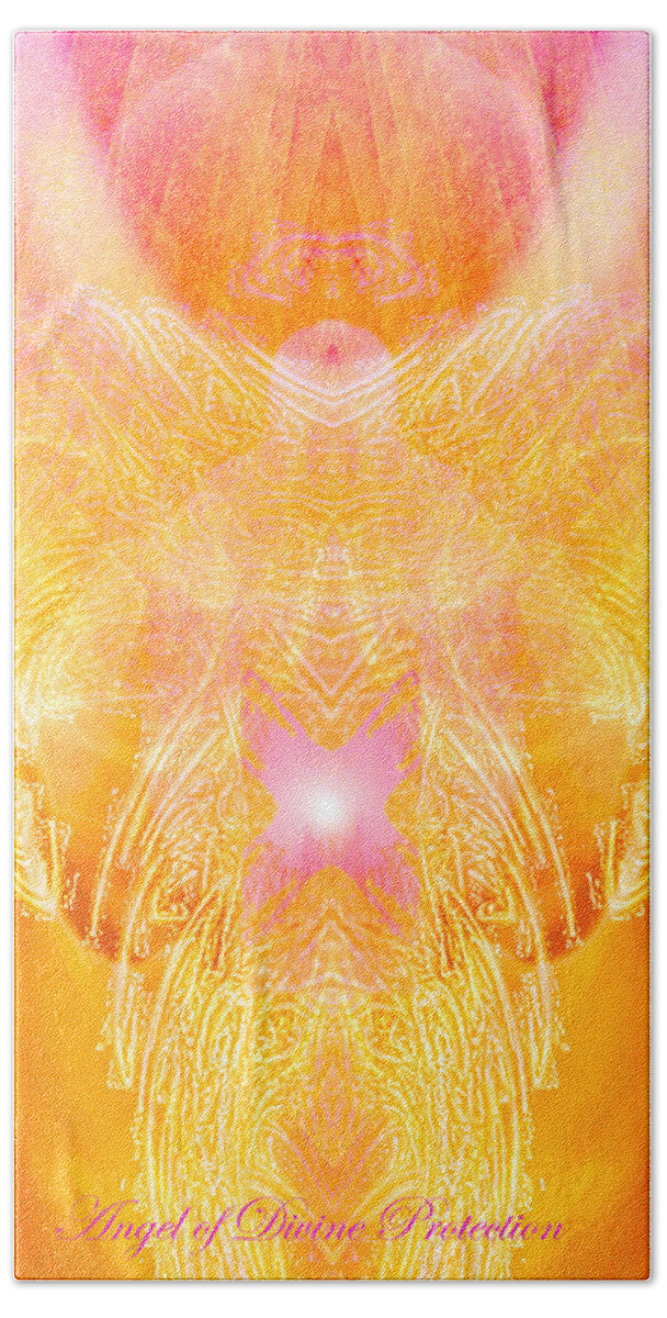 Angel Hand Towel featuring the digital art Angel of Divine Protection by Diana Haronis