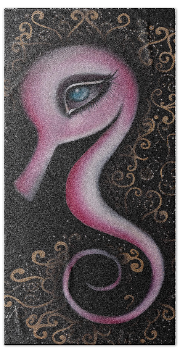 Seahorse Bath Towel featuring the painting Anka by Abril Andrade