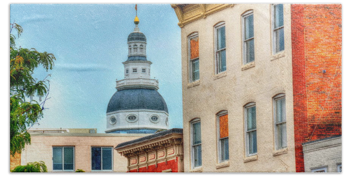 Annapolis Hand Towel featuring the photograph Annapolis Duomo by Debbi Granruth