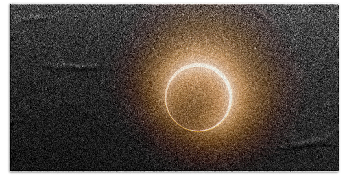 Annular Hand Towel featuring the photograph Annular Eclipse Peak by Mick Anderson