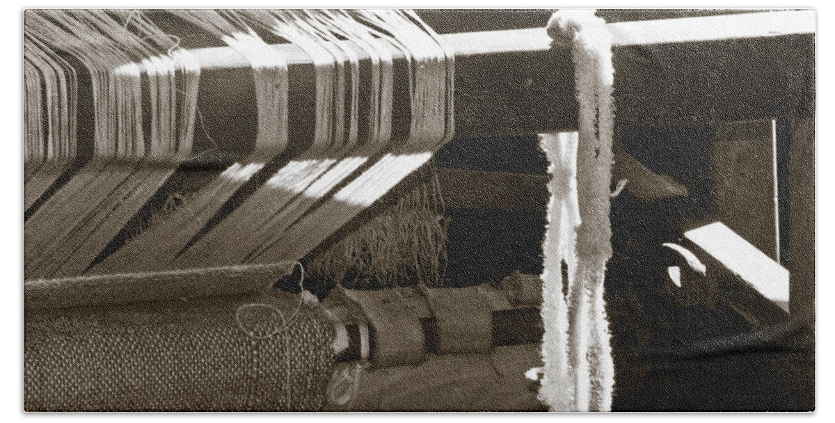 Loom Bath Towel featuring the photograph Antique Hand Loom by Carolyn Marshall