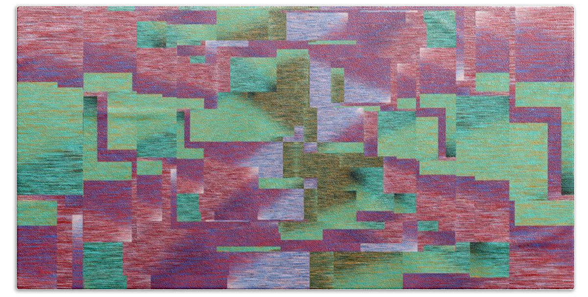Abstract Bath Towel featuring the digital art Argyle Seam 4 by Tim Allen