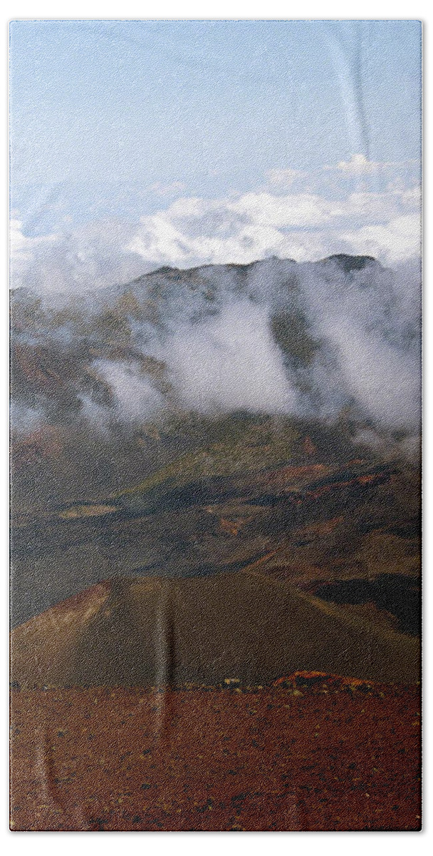 Haleakela Hand Towel featuring the photograph At the Rim of the Crater by Patricia Griffin Brett