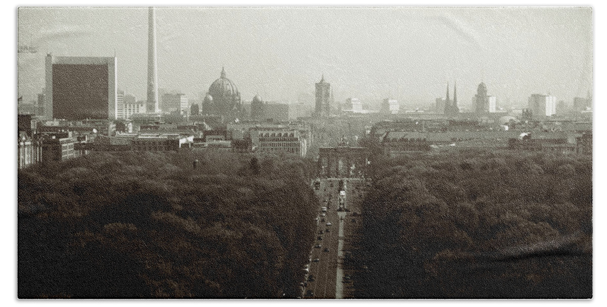 Großer Tiergarten Bath Towel featuring the photograph Berlin from the Victory Column by RicardMN Photography
