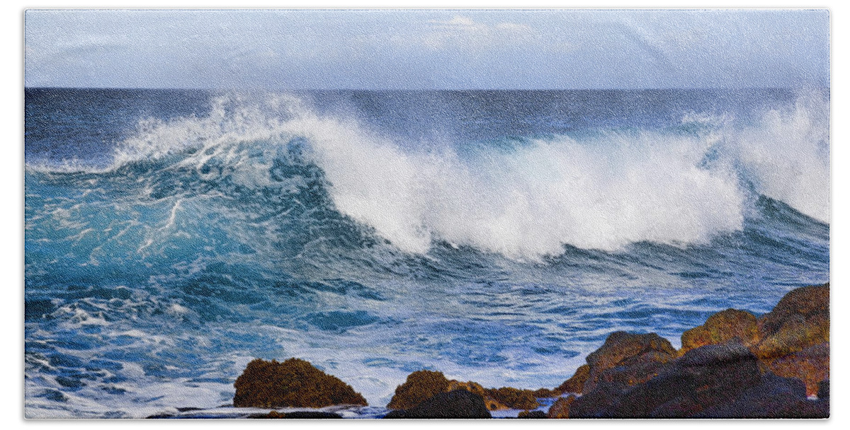 Tropical Water Bath Sheet featuring the photograph Big Wave by Kelley King
