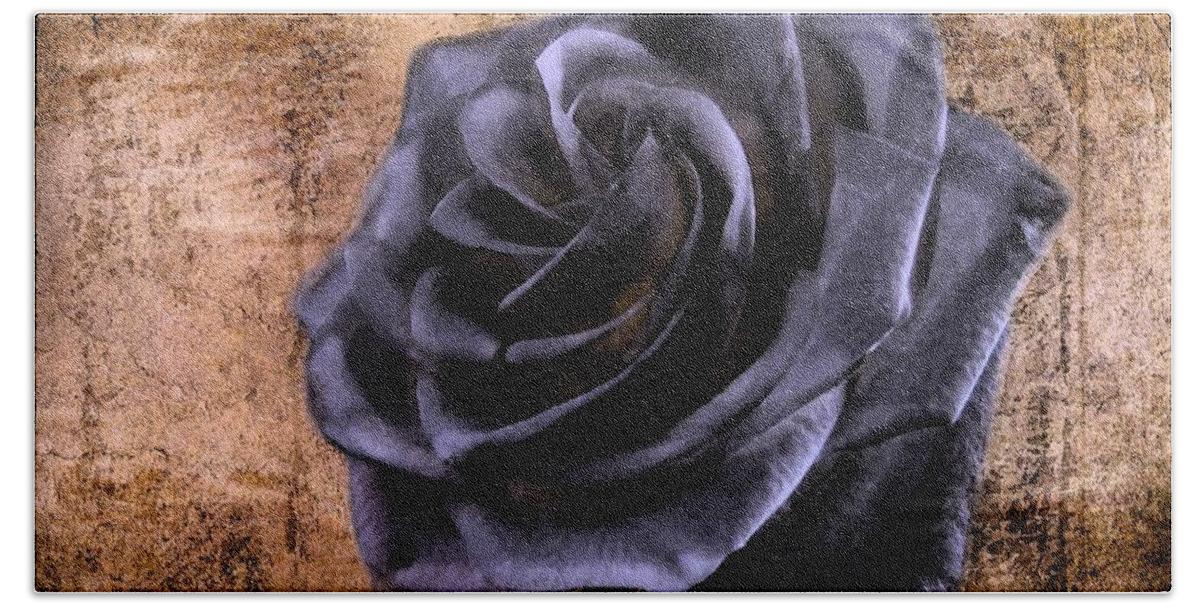Rose Bath Towel featuring the photograph Black Rose Eternal  by David Dehner