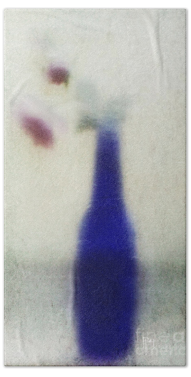 Blue Bath Towel featuring the photograph Blue Bottle by Pam Holdsworth