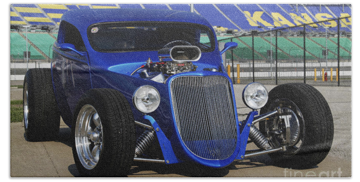 Transportation Hand Towel featuring the photograph Blue Coupe by Dennis Hedberg