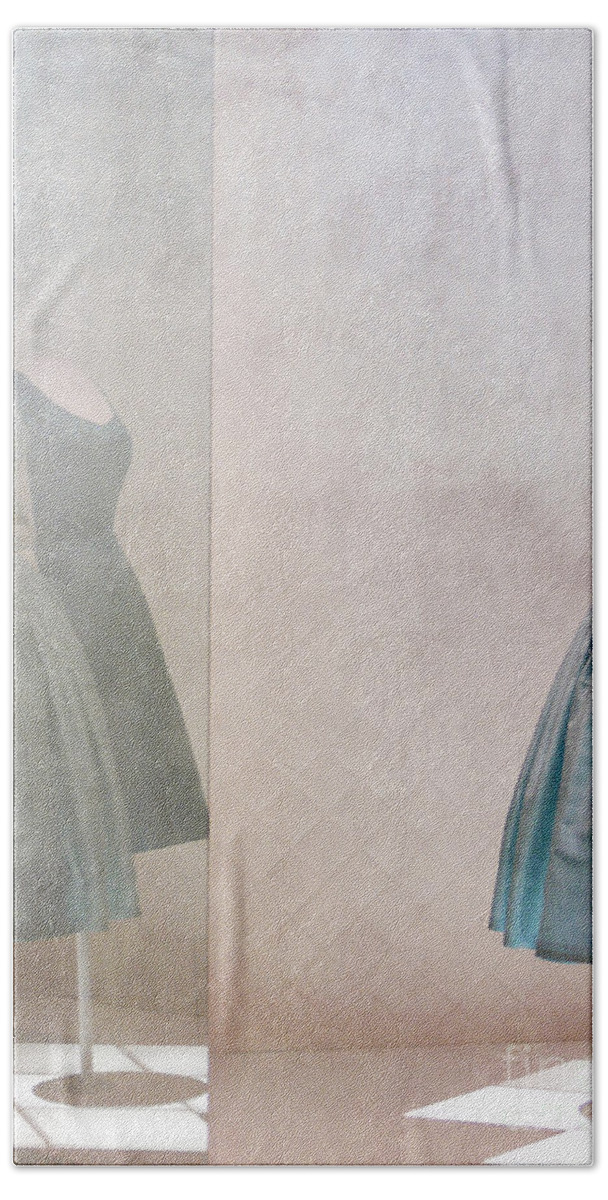 Dress Hand Towel featuring the digital art Blue dress by Martine Roch