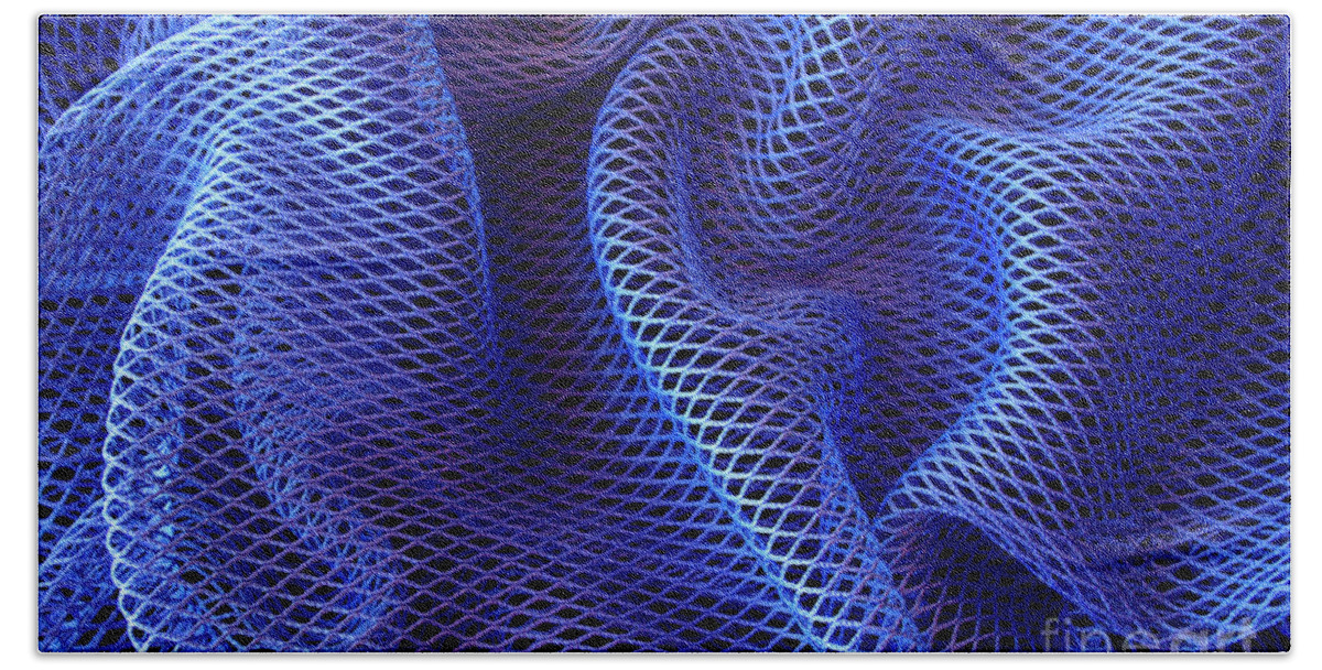 Abstract Bath Towel featuring the photograph Blue Net Background by Carlos Caetano
