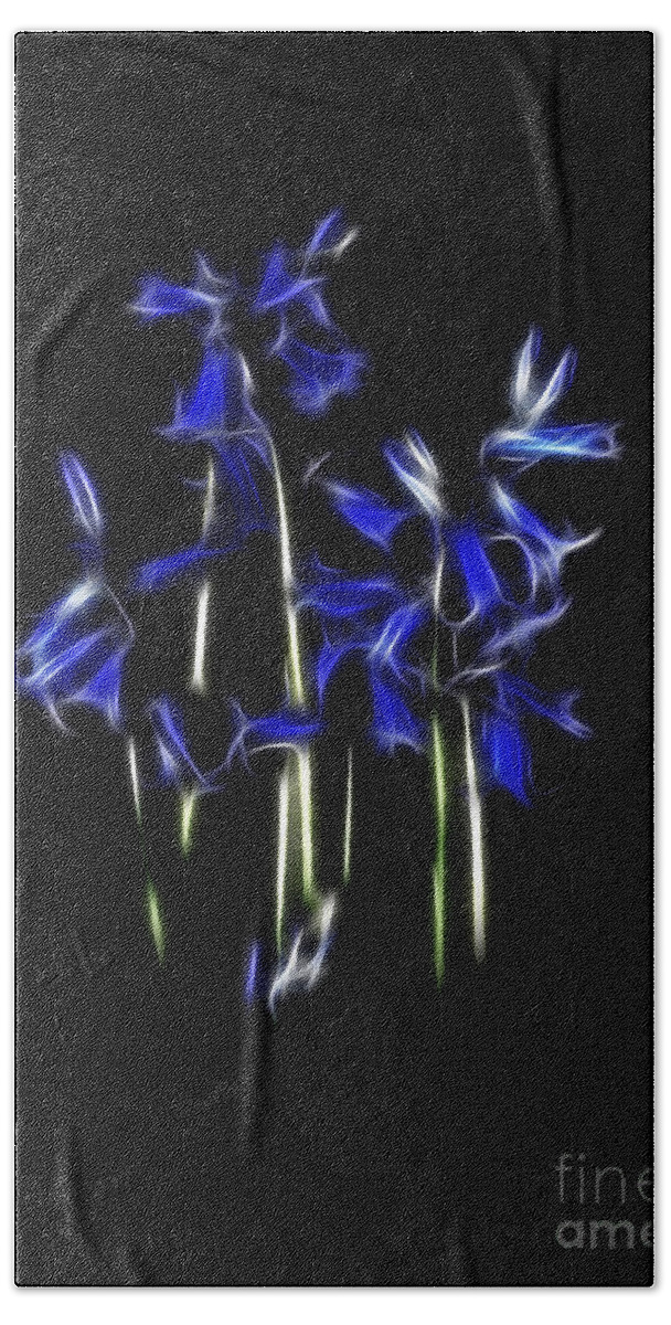 Bluebell Hand Towel featuring the photograph Bluebell fractal by Steev Stamford