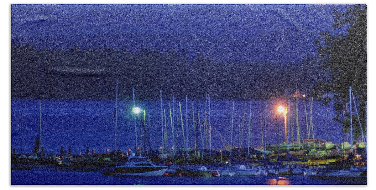 Night Bath Towel featuring the photograph Boats At Rest by Scott Gould