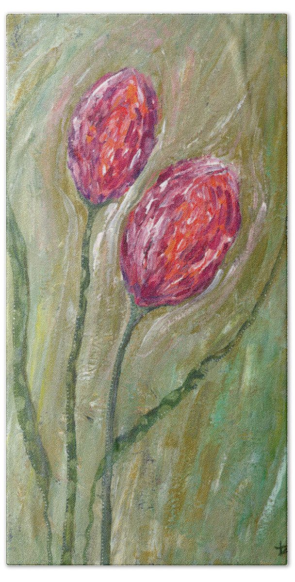 Floral Hand Towel featuring the painting Breath of Fresh Air by Tanielle Childers