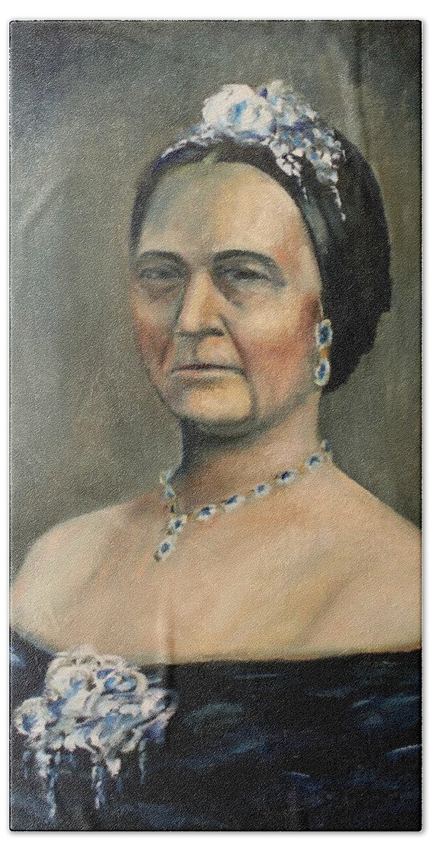 Mary Todd Lincoln Bath Towel featuring the painting Broken - Lincoln Portrait #9 by Daniel W Green