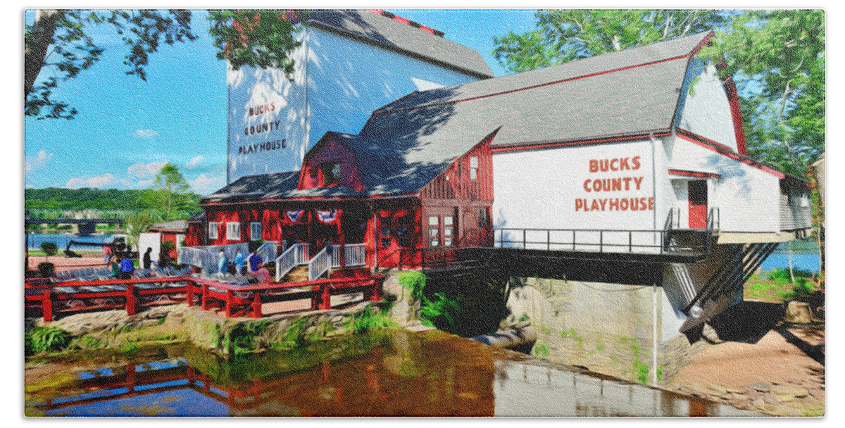 Bucks County Playhouse Bath Towel featuring the photograph Bucks County Playhouse by William Jobes