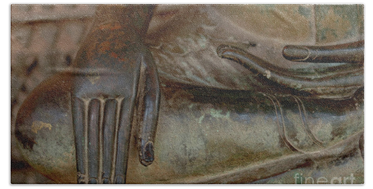 Detail Bath Towel featuring the photograph Buddha Hand Detail by Bob Christopher