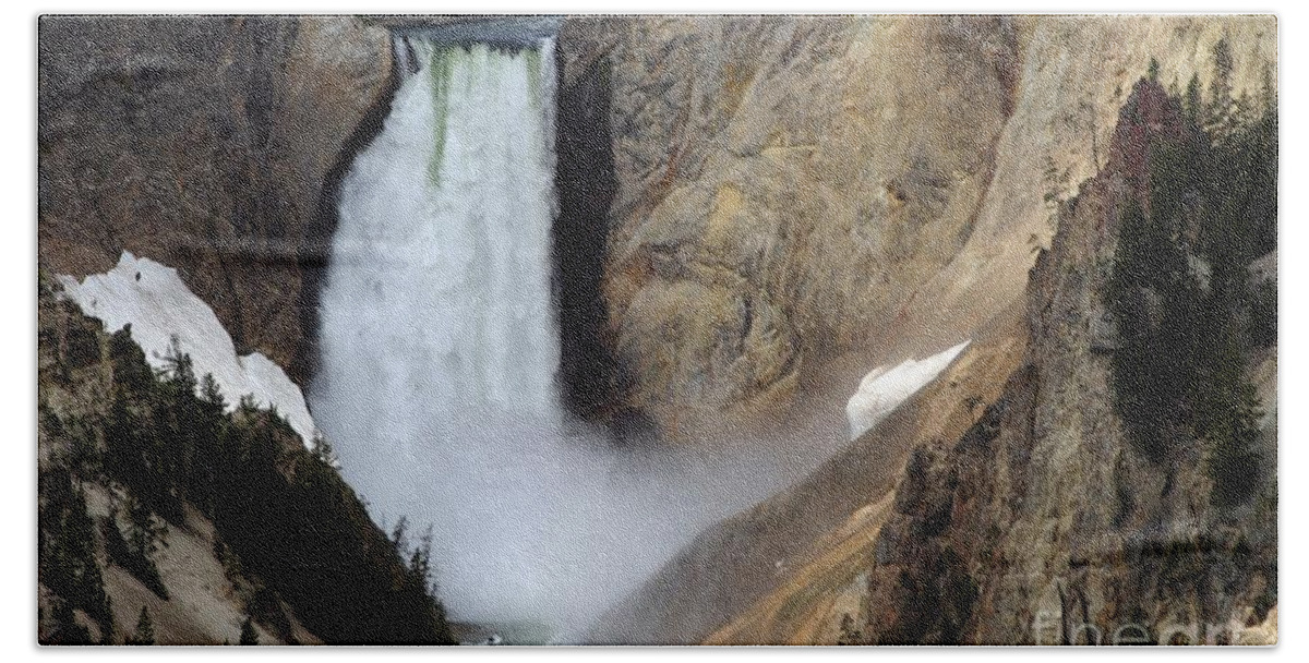 Lower Falls Bath Towel featuring the photograph Close Up Of Lower Falls by Living Color Photography Lorraine Lynch