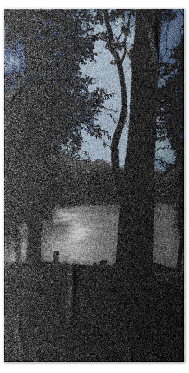 Lake Bath Towel featuring the photograph Day or Night by DigiArt Diaries by Vicky B Fuller