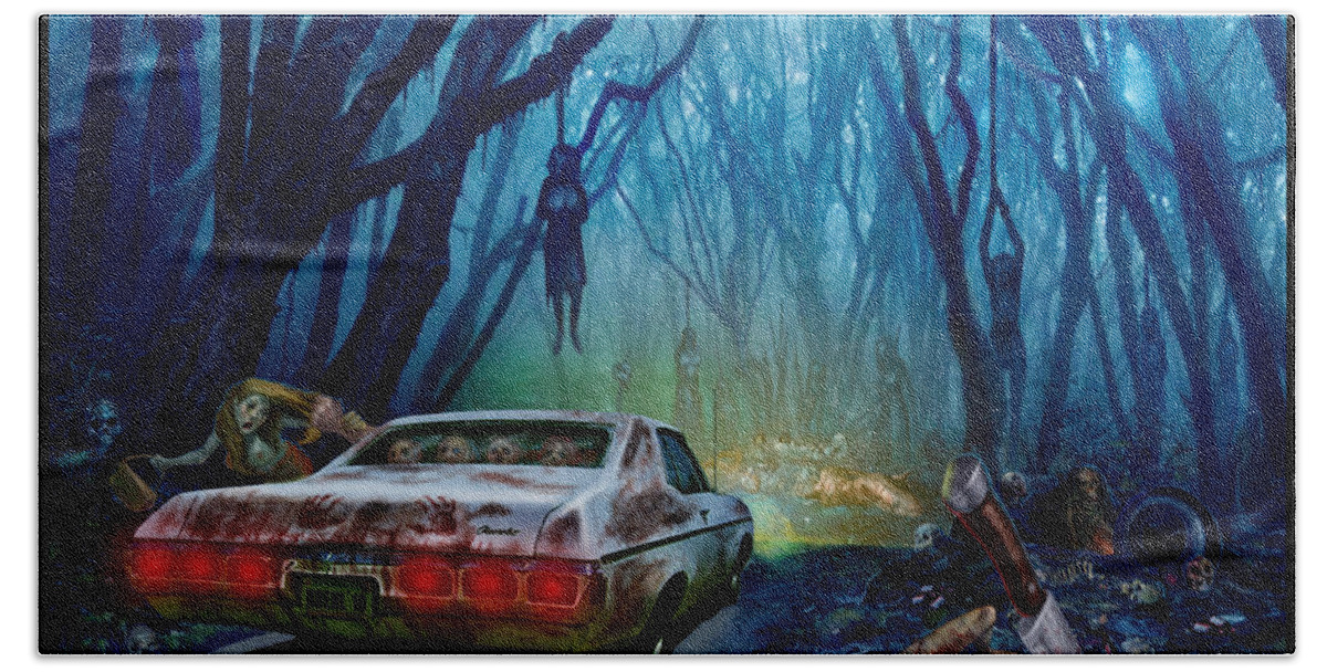 Cars Hand Towel featuring the mixed media Dead End by Tony Koehl