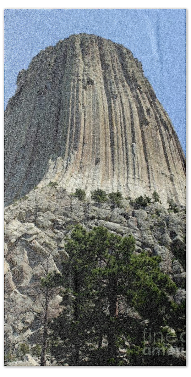 Devil's Tower Hand Towel featuring the photograph Devil's Tower by Living Color Photography Lorraine Lynch