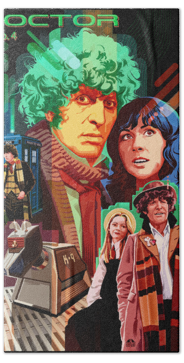 Doctor Who Art Bath Towel featuring the painting Doctor Who Number Seven by Garth Glazier