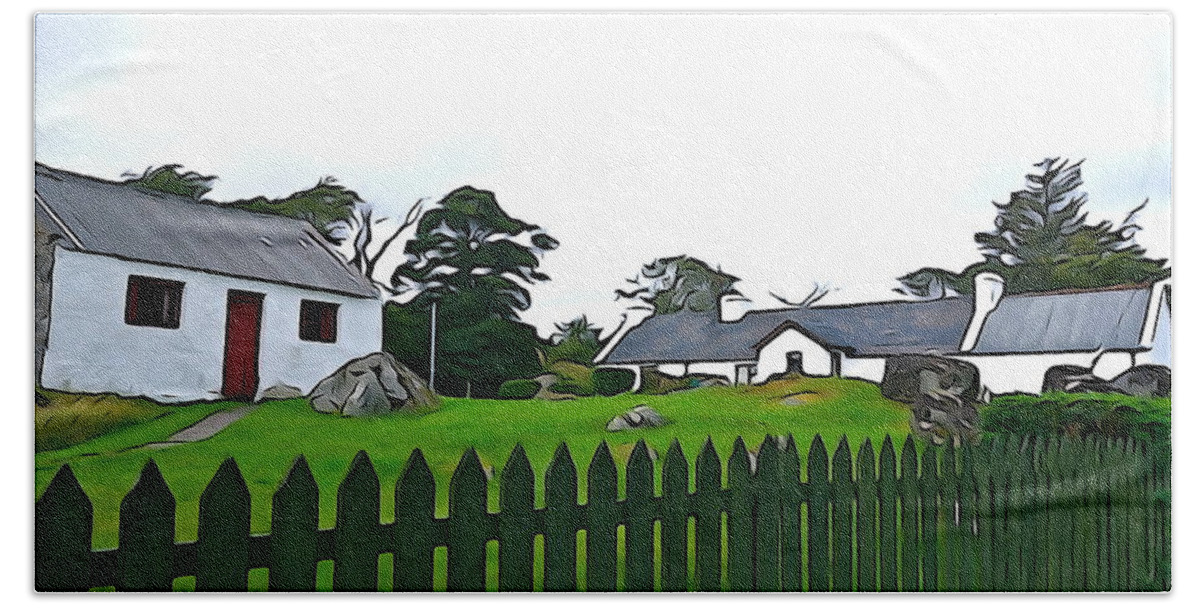 Fence Hand Towel featuring the photograph Donegal Home by Norma Brock