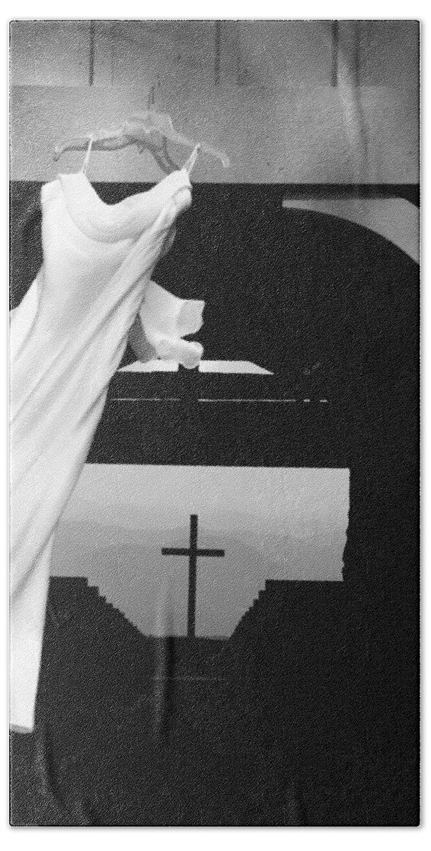 Art Hand Towel featuring the photograph Dress and Cross by Kelly Hazel