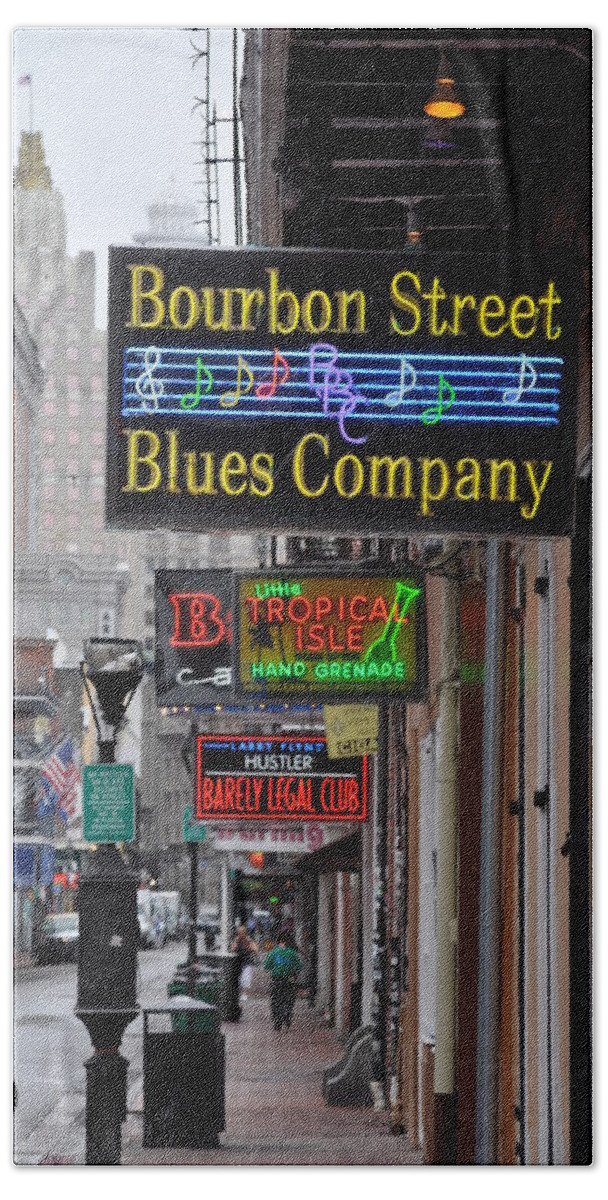 Early Morning Bourbon Street Hand Towel featuring the photograph Early Morning Bourbon Street by Bill Cannon
