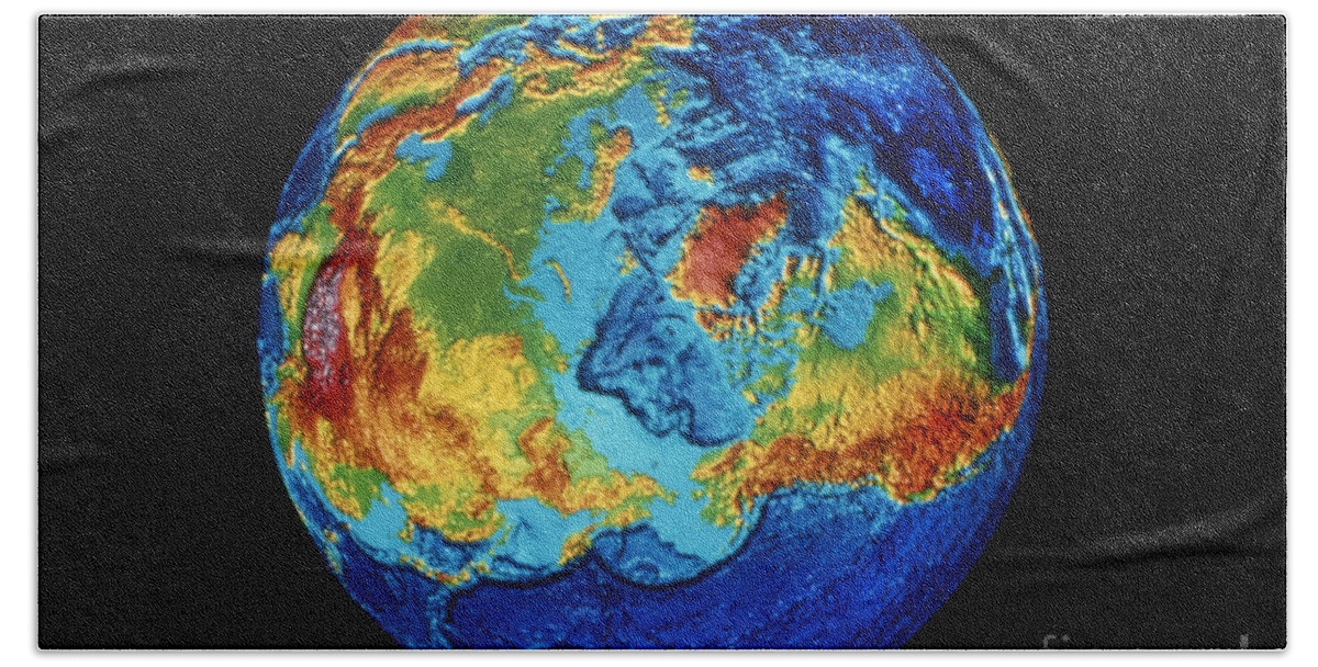 1991 Bath Towel featuring the photograph Earth: Topography by Granger