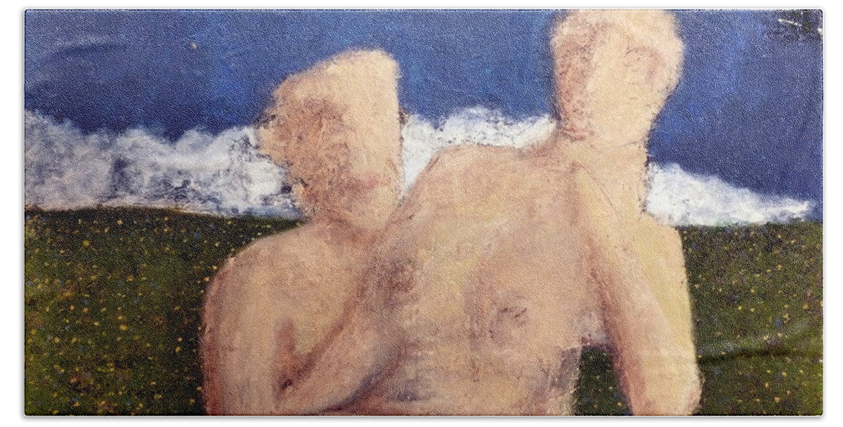  Bath Towel featuring the painting Embrace by JC Armbruster