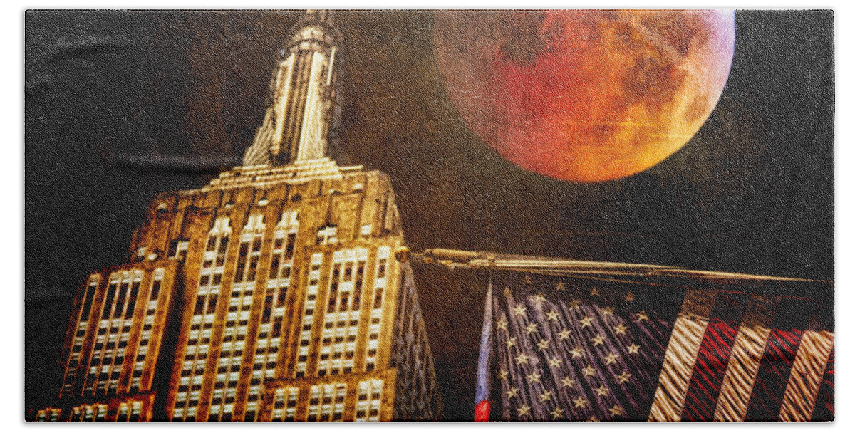 Moon Bath Towel featuring the photograph Empire Solstice by Chris Lord