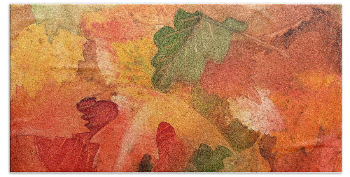 Fall Bath Towel featuring the painting Fall Impressions II by Irina Sztukowski
