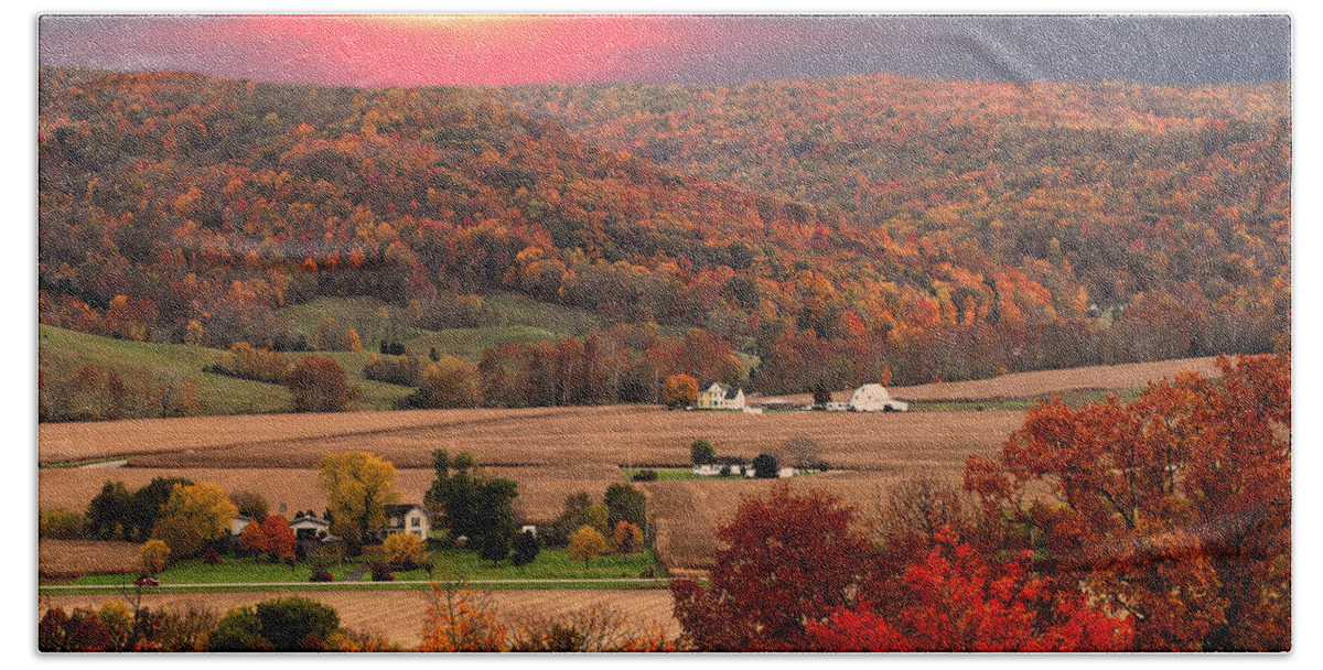 Autumn Hand Towel featuring the photograph Farmers of Paint Valley by Randall Branham