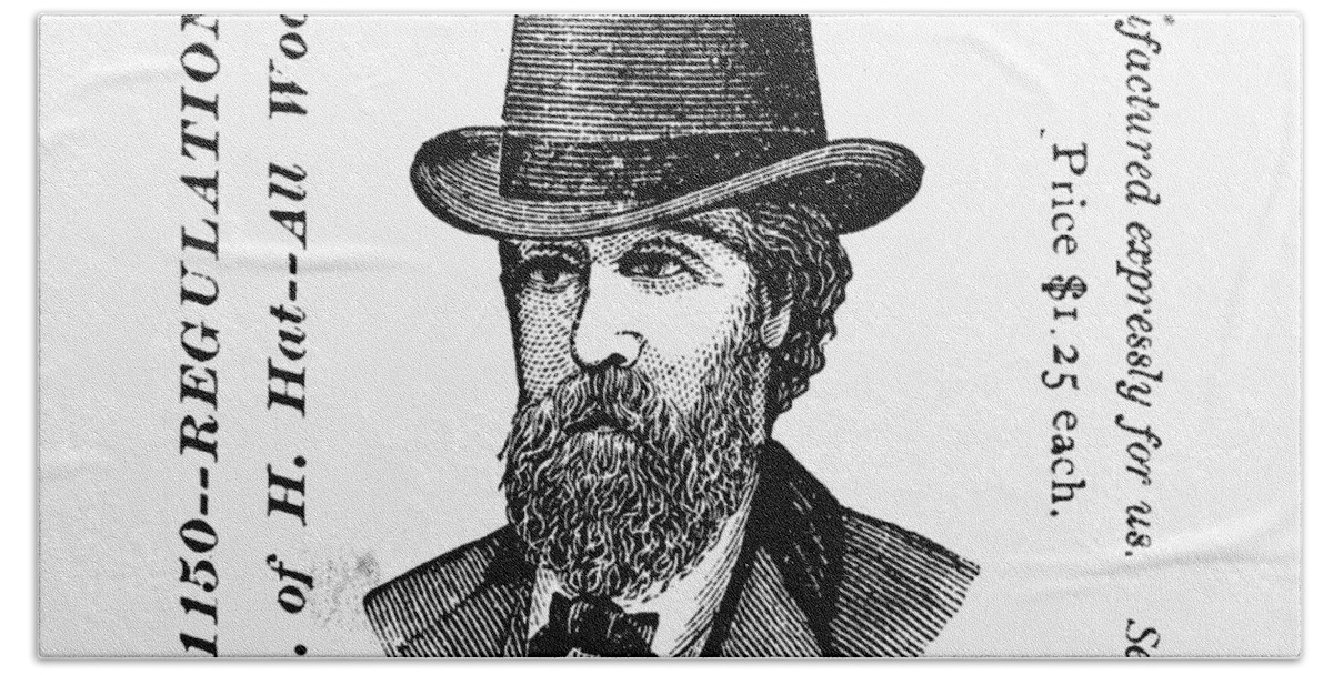 19th Century Bath Towel featuring the photograph Fashion: Granger Hat by Granger