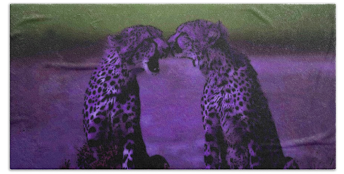 Cheetahs Bath Towel featuring the photograph Feelings by George Pedro